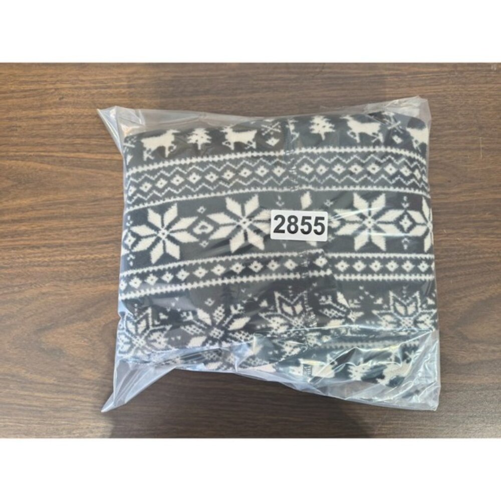 Land's End 1/4 Zip Pullover Fleece Women's Size XS Black & White Holiday Pattern - Picture 6 of 6